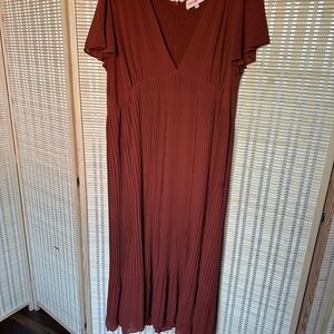Lisa Says Gah Grace Midi Dress in Cognac